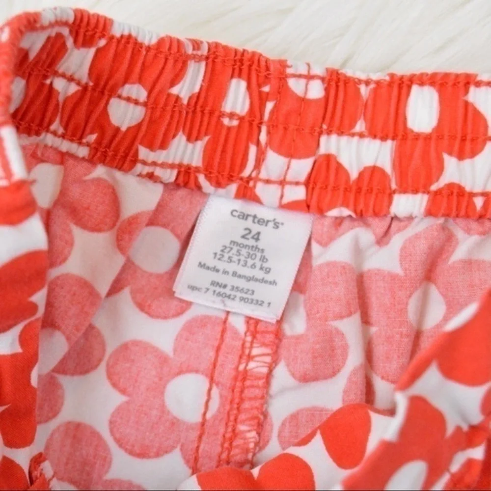 Carter’s Cotton Flower Print Girls Shorts, 24 Mths‎